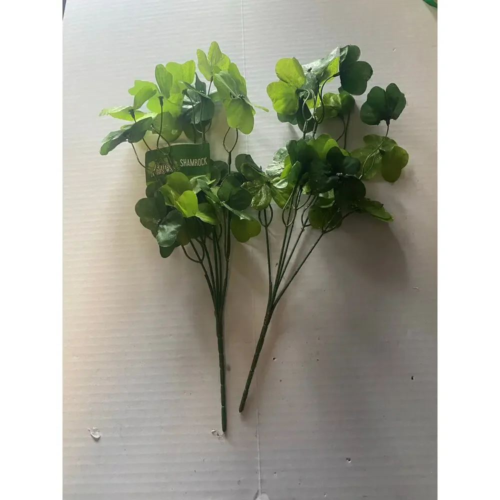 Shamrock Greenery Picks – Set of 2 Bundles • St Patricks Day Craft Supplies